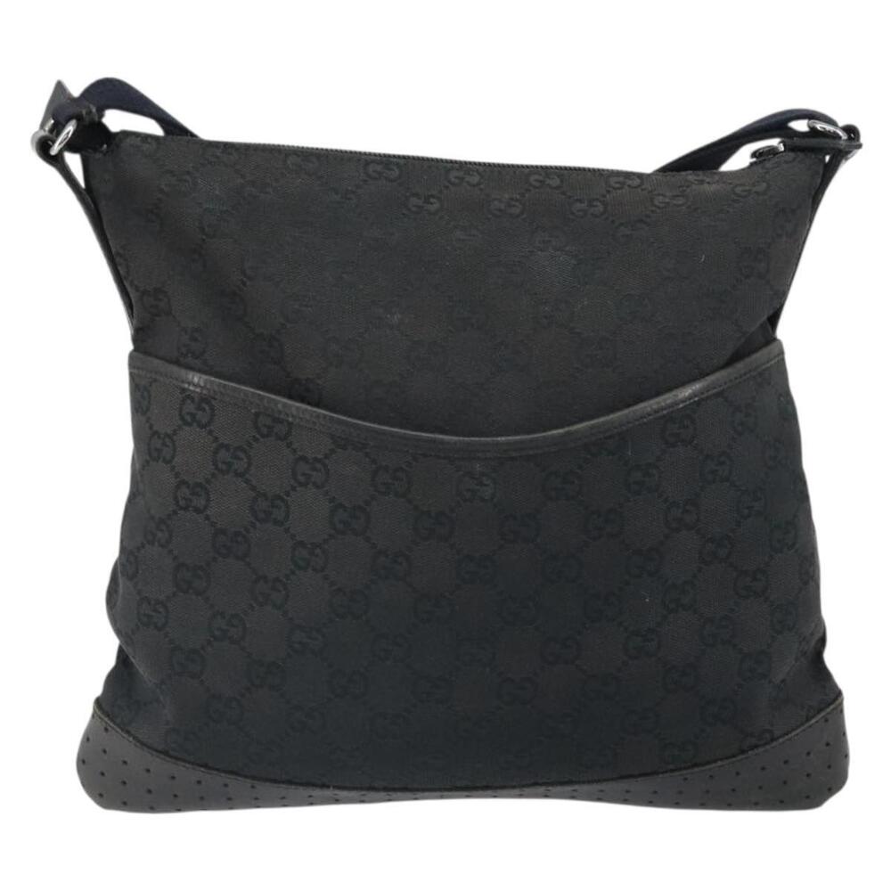 GUCCI GG Canvas Shoulder Bag Black Silver 145857 Auth 163305 - Picture 13 of 16